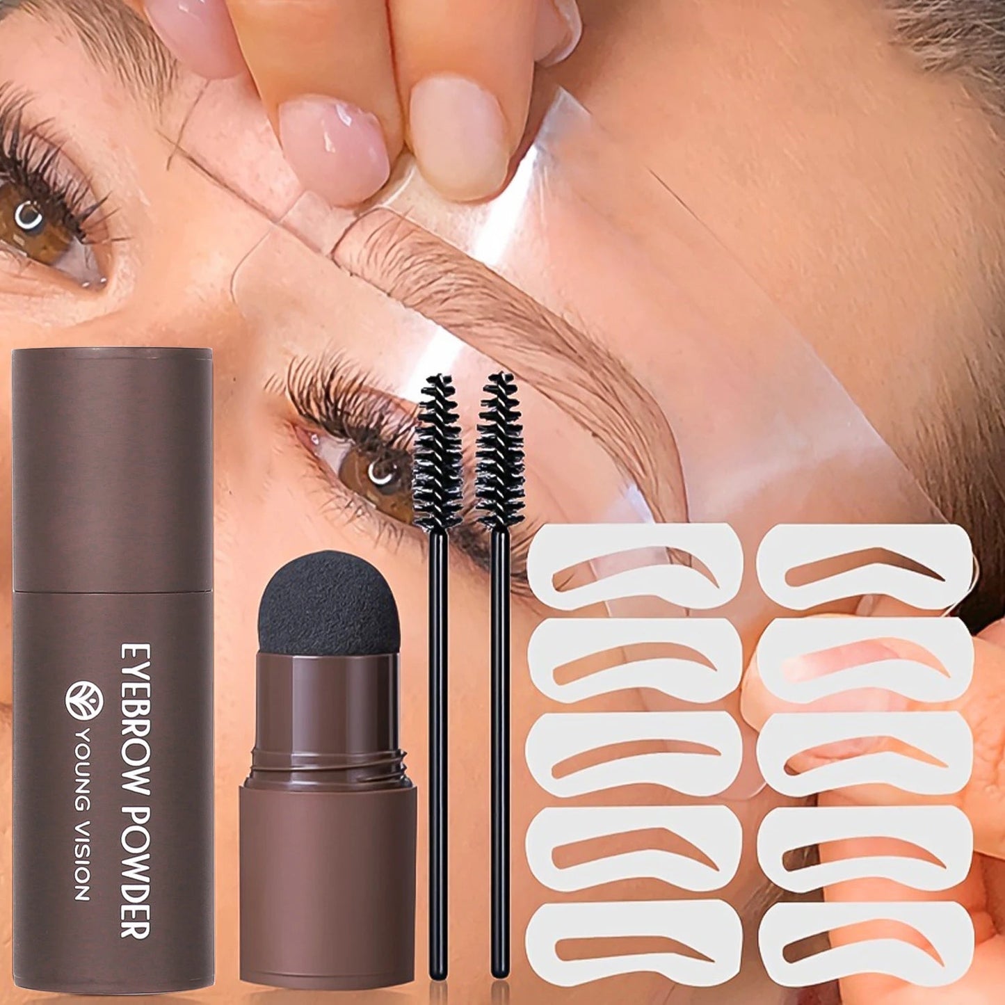 BrowPerfect™ – Waterproof Eyebrow Stamp & Stencil Kit (10 Shapes) - My Store