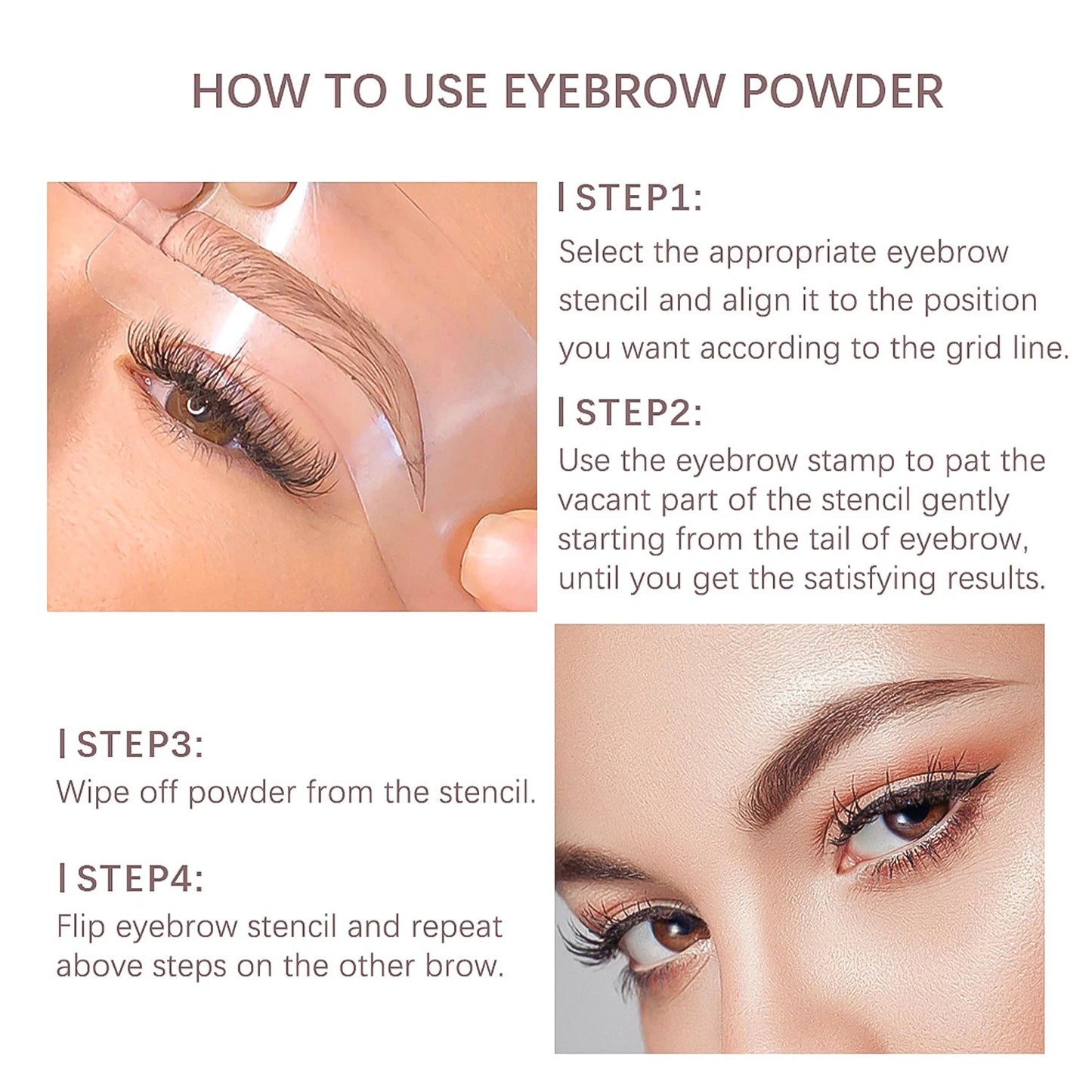 BrowPerfect™ – Waterproof Eyebrow Stamp & Stencil Kit (10 Shapes) - My Store