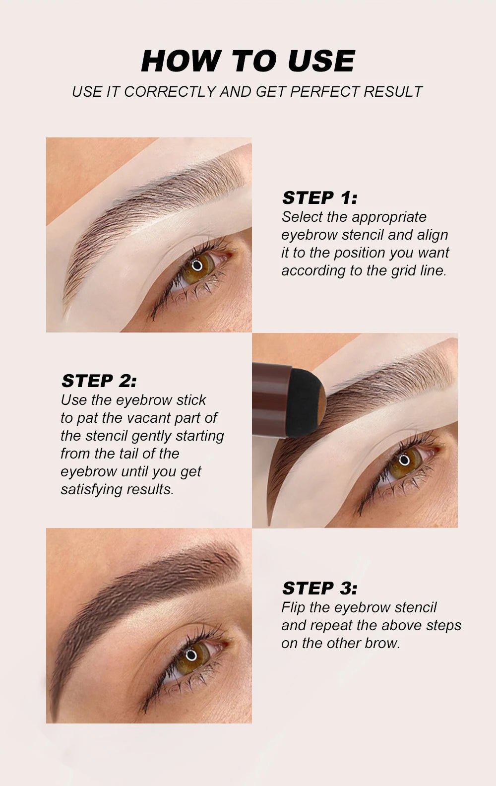 BrowPerfect™ – Waterproof Eyebrow Stamp & Stencil Kit (10 Shapes) - My Store