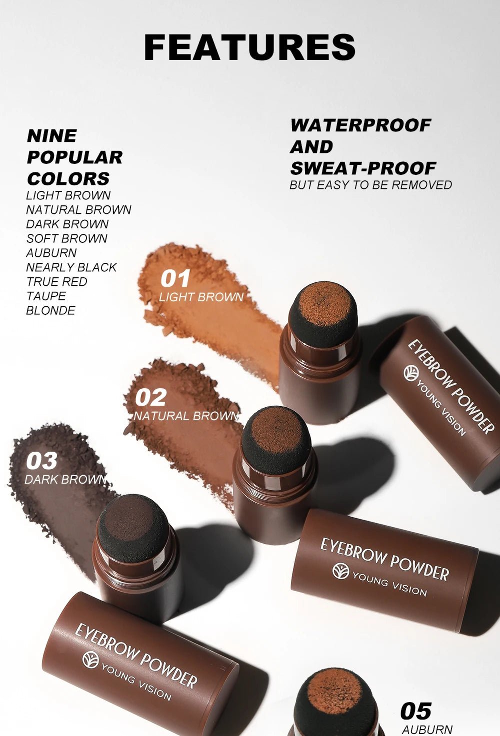 BrowPerfect™ – Waterproof Eyebrow Stamp & Stencil Kit (10 Shapes) - My Store